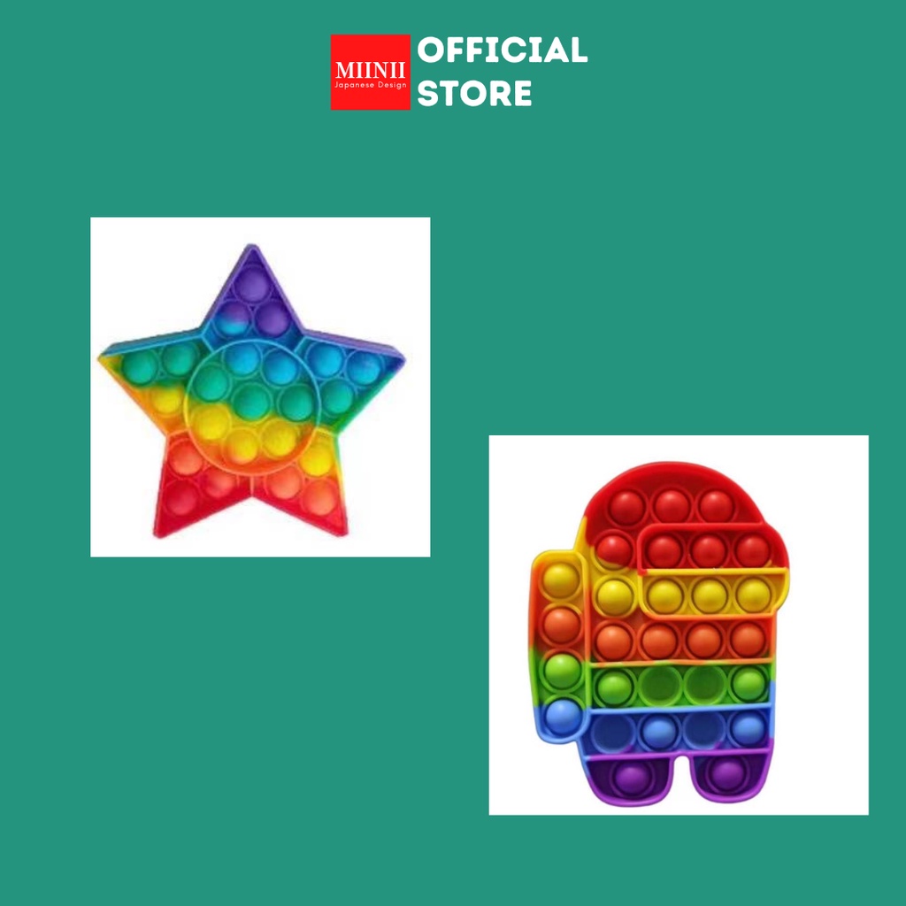 MIINII Pop-It Murah Rainbow Unicorn Fidget Push Pop Its Fidget Toy Push Bubble Kids