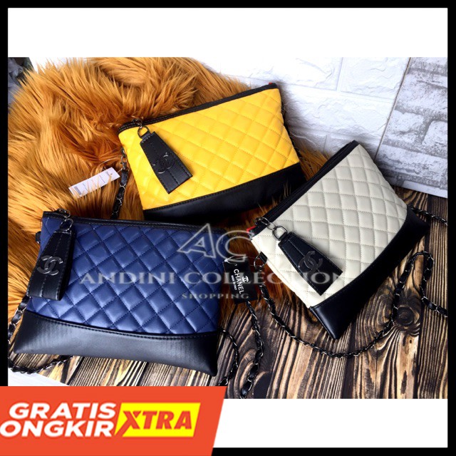 Clutch KLASIK Chevron 2020 Kulit supet kunci kotak tas slingbag wanita cevron CHANEL 0963