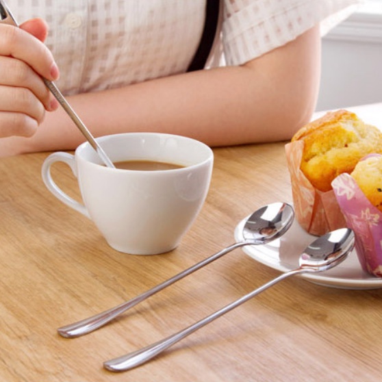 Sendok Makan Teh Korea Stainless Steel Bundar Runcing