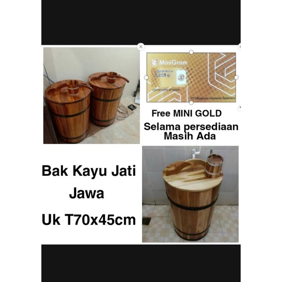 Bak mandi T70x45, bak mandi kayu jati , bak kayu jati , bak kayu, ember kayu jati , ember kayu