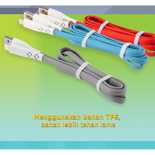 Kabel Data Fast Charging Vivan CTL100 2.4A iPhone iPad Cable Data Lighting - Garansi Resmi 1 Tahun