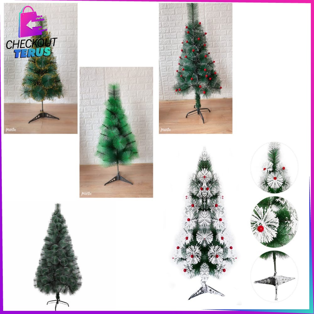 CT C15 Pohon Natal 90CM 3F Jarum Dekorasi Rumah Hiasan Natal Artificial Dekorasi Natal Ornamen Tanaman Hias Impor