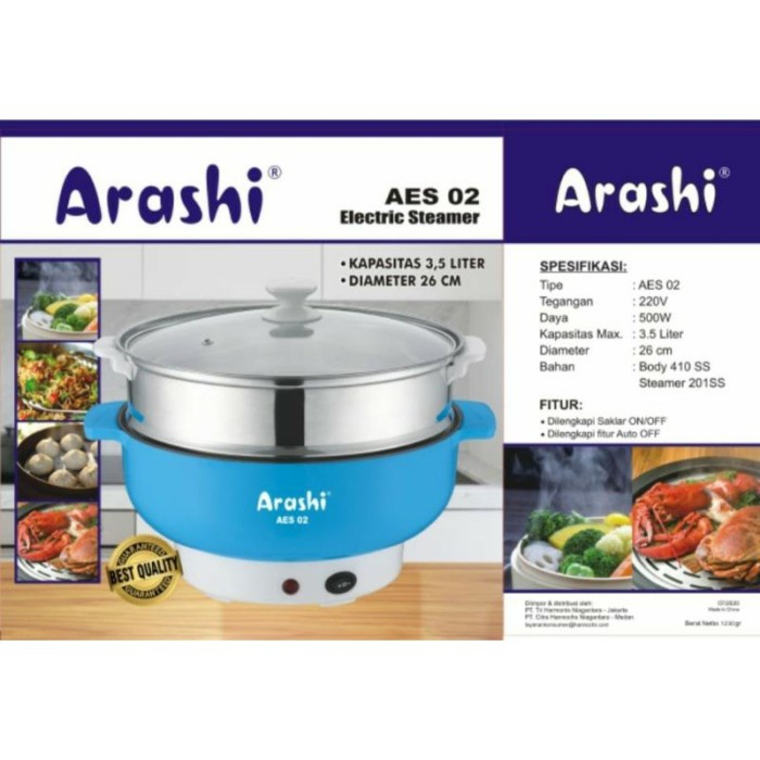 [RESTOCK] Panci Listrik Serbaguna Besar 26 Cm ARASHI AES 02 - 3,5 Liter