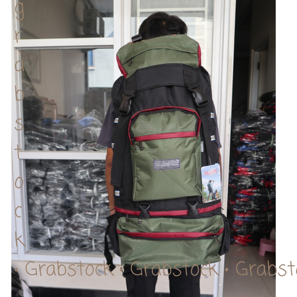 Hiking Tas Carrier CAmping Gunung Mudik 80L ii35 Super Besar Premium