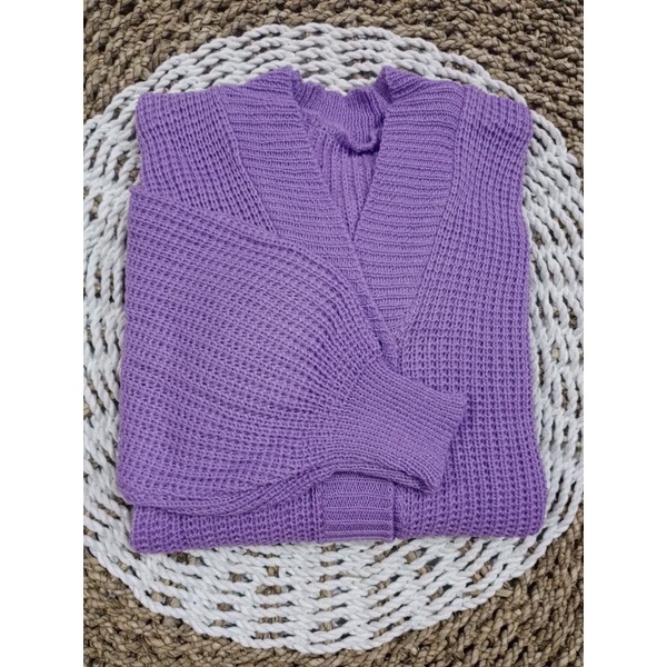 Outer Rajut GRB Premium (7GET) Cardigan Crop/Basic Cardy Allsize-LILAC