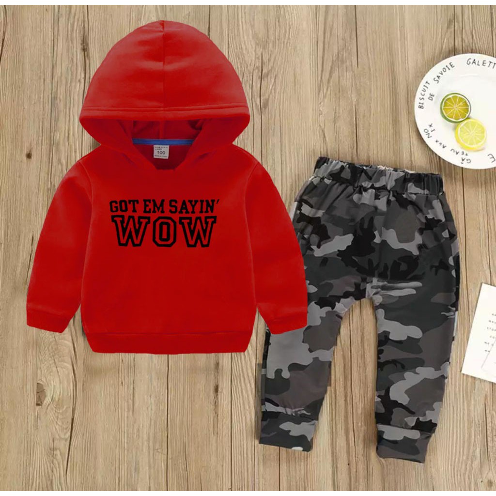 SETELAN HOODIE ANAK-ANAK LAKI LAKI TERBARU HOODIE WOW 1-5 TAHUN SETELAN ANAK LAKI-LAKI HOODIE ANAK