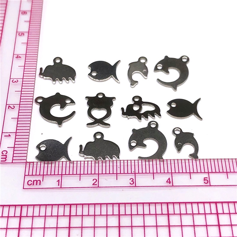 20 Pcs Liontin Bentuk Hewan Bahan Stainless Steel Untuk Membuat Perhiasan Charms