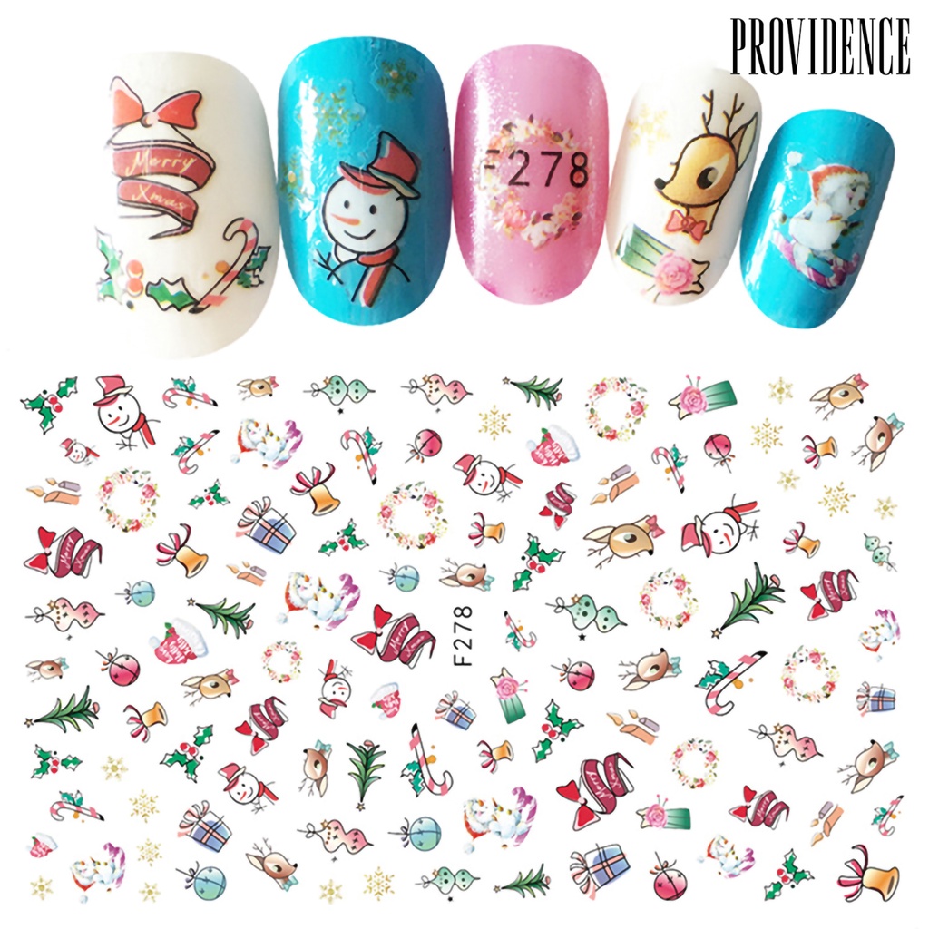 Providence Nail Sticker Christmas Self Adhesive Mini Santa Nail Art Decal Decoration for Fingernail