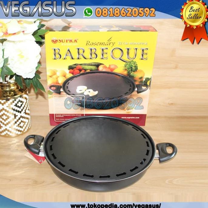 GRILLPAN BARBEQUE SUPRA BESAR 32 CM - PANCI BAKAR BAKAR TEFLON