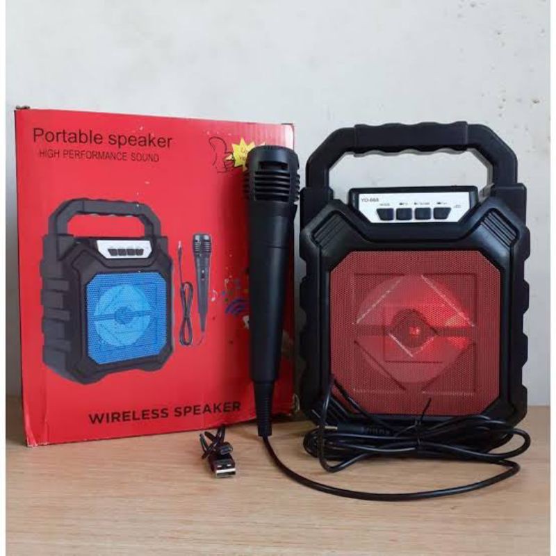 musik box Speaker Bluetoth + MIC Karaoke Portable Ekstra BASS