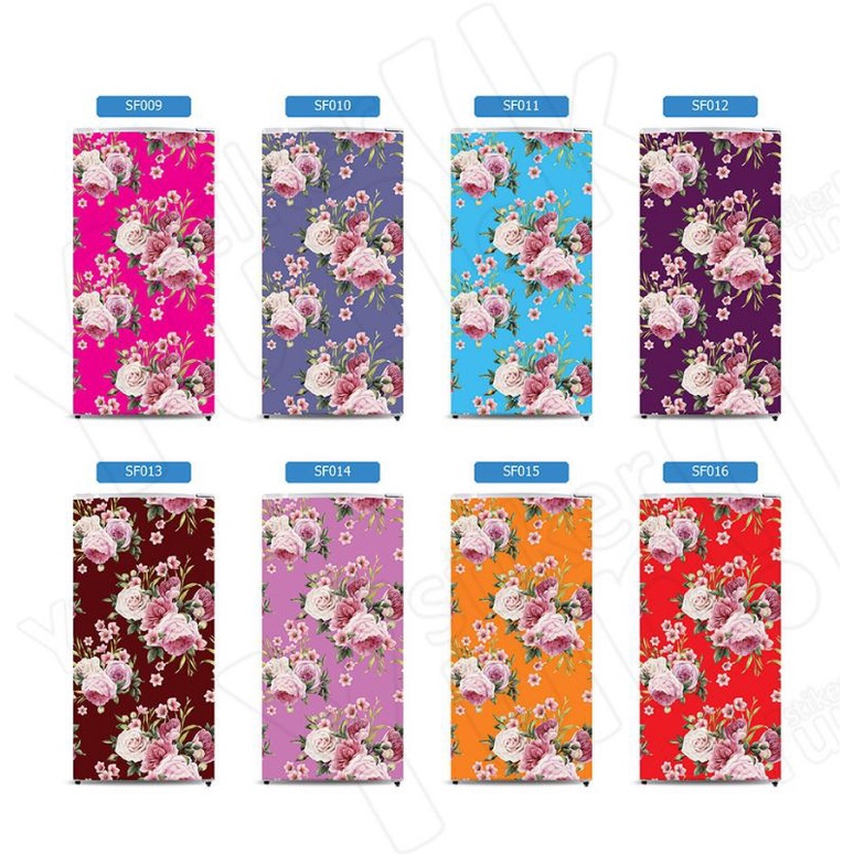 Stiker  Kulkas 1Pintu & 2Pintu Motif Bunga2