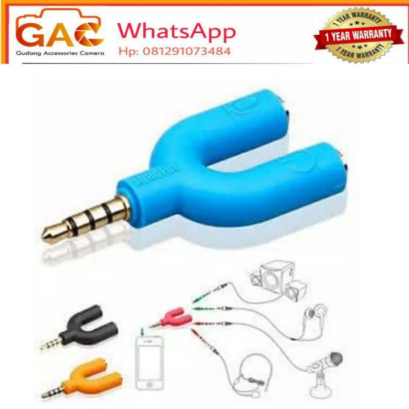 audio Jack 3.5 mm spliter U 2in1 mic and headset