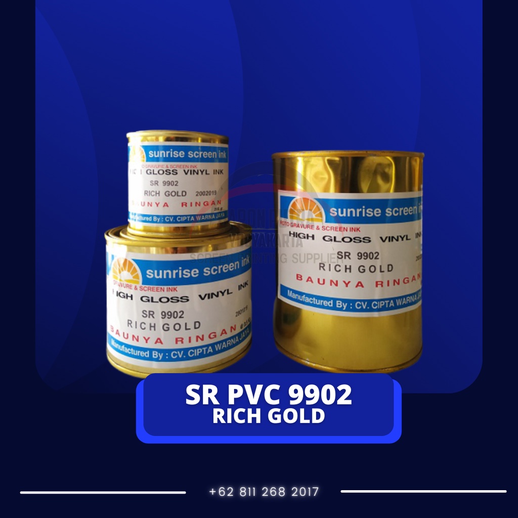 

SUNRISE SR PVC 9902 RICH GOLD 1KG - TINTA SABLON KERTAS