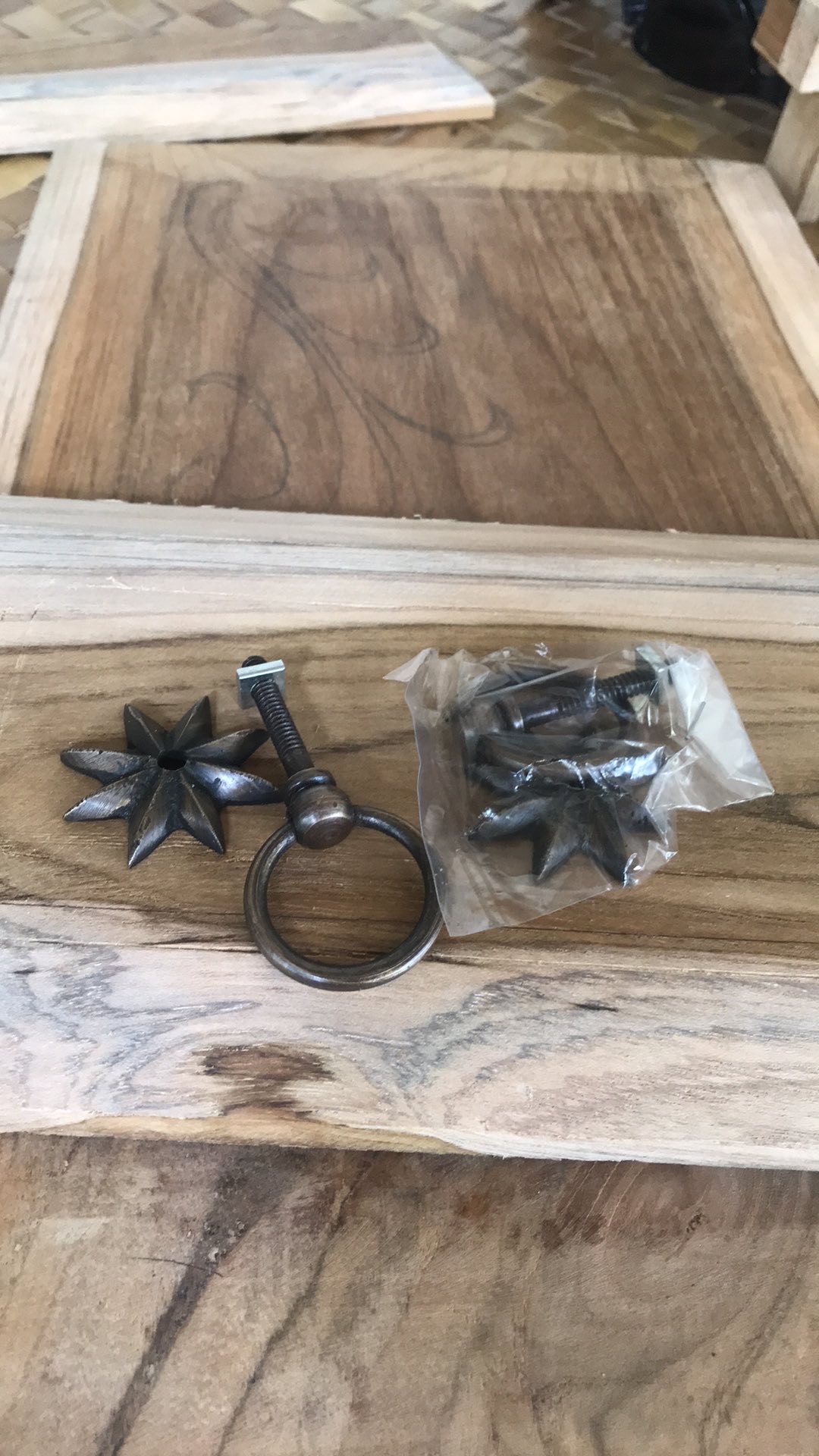 Handle / Tarikan Laci Kuningan Antik Motif Bintang Kecil Termurah