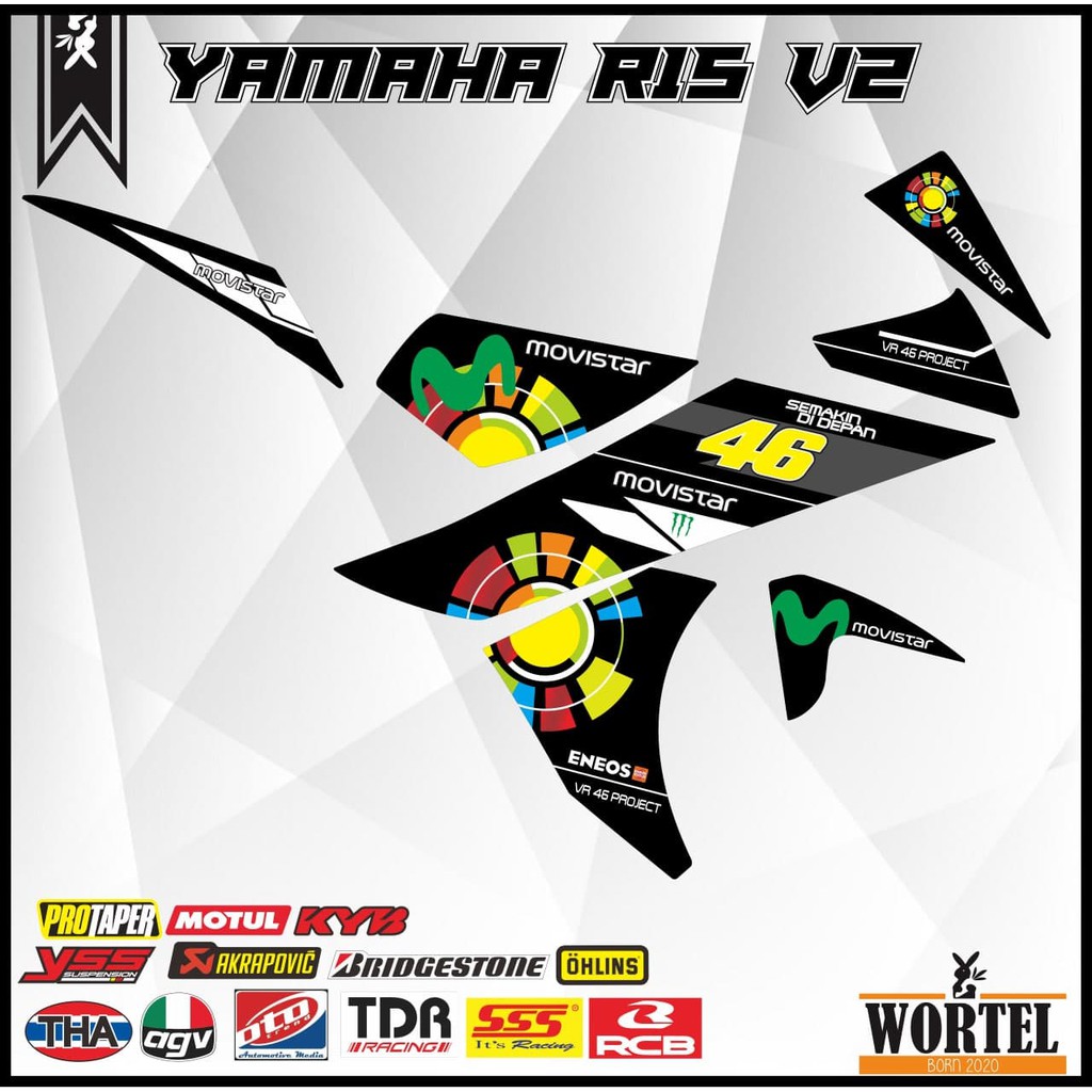 Striping R15-Stiker Lis Decal Motor R15 Movistar (V1 DAN V2)