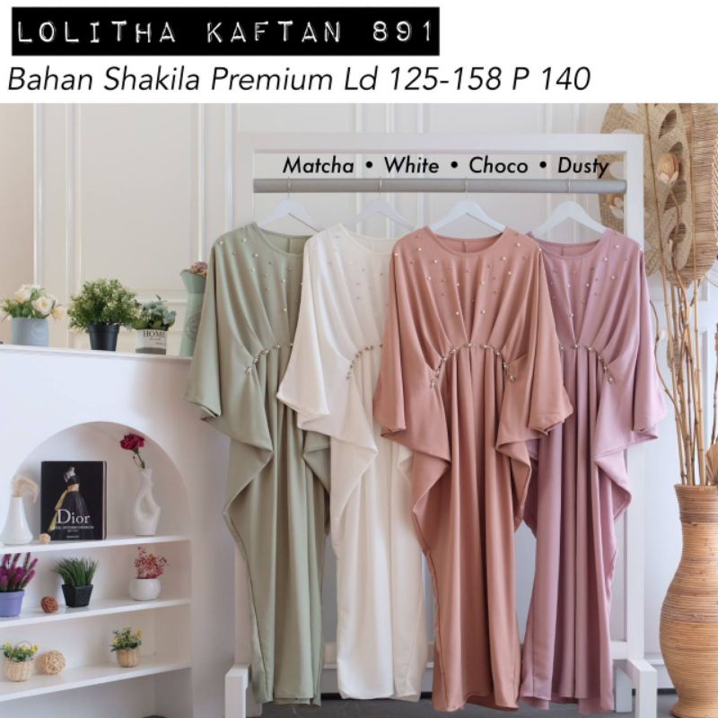 Baju dress luxury plain kaftan polos mewah Payet Mote pesta lebaran hari raya kondangan lamaran foto