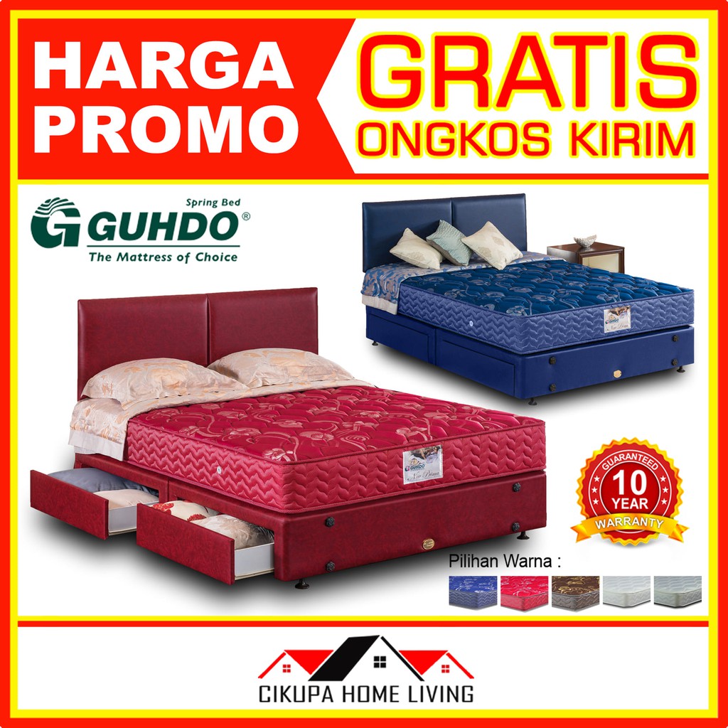 GUHDO NEW PRIMA DRAWER HORIZONTAL SPLIT 140 160 180 200 SET KASUR SPRINGBED + DIVAN + SANDARAN