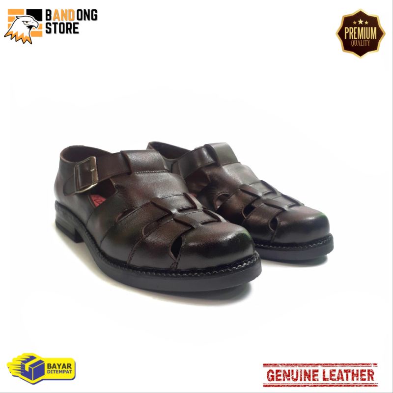 Sandal Sepatu Pria Kulit Asli Brongsong Original