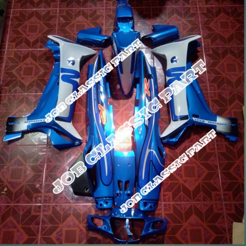 FULL SET BODI BODY YAMAHA FIZR F1ZR WARNA SILVER UNGU
