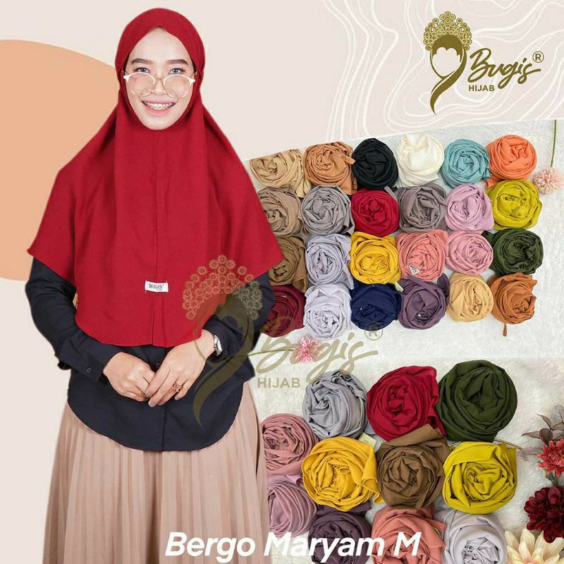 BERGO MARYAM BUGIS HIJAB SIZE M JILBAB INSTANT POLOS