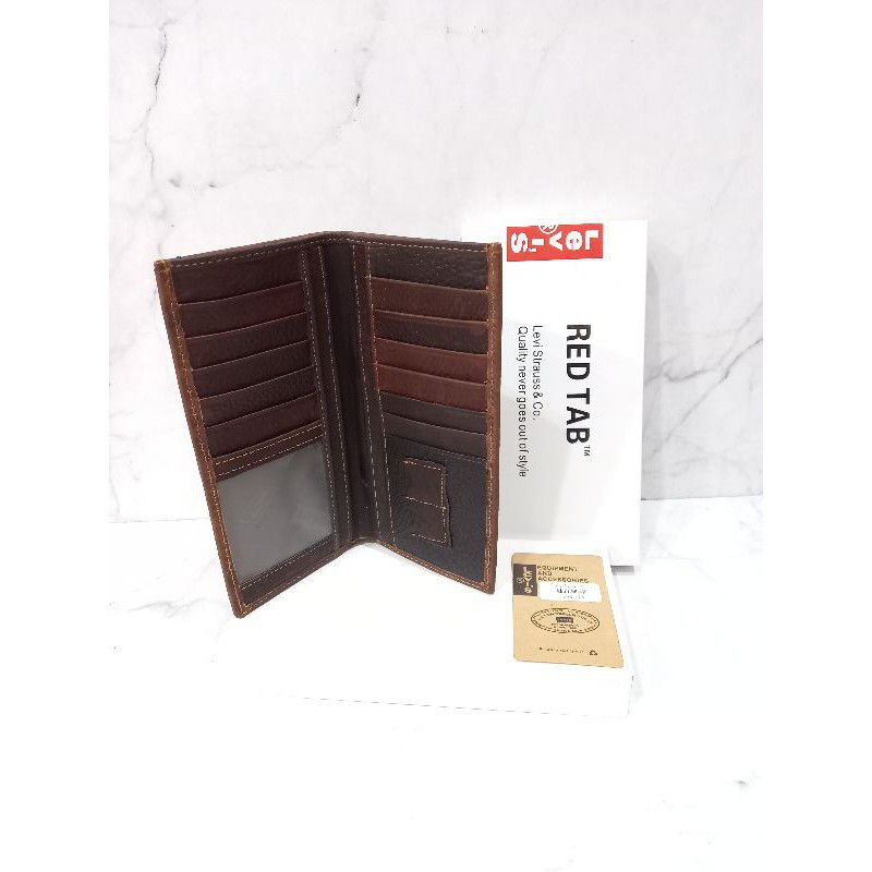Dompet kulit asli panjang pria wanita.dompet kulit panjang levi's