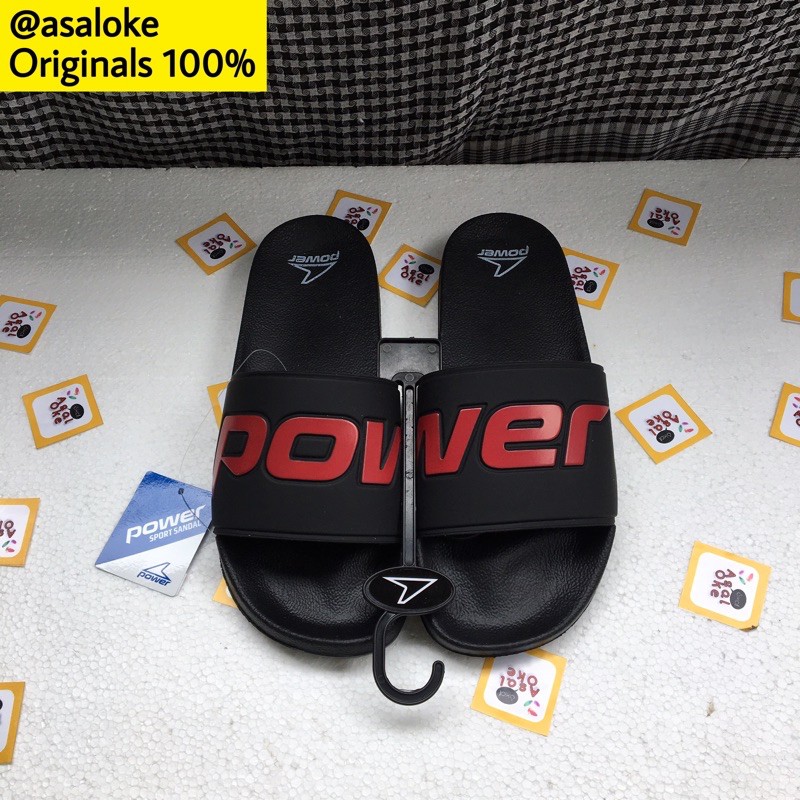 Power Helios 8716192 black red ( Produk Bata ) Originals sandal slide pria