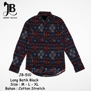 Jimmybungs Kemeja batik  stretch lengan  panjang  slimfit 