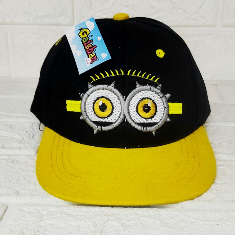 Topi Snapback Karakter Minion Bordir Timbul Terbaru