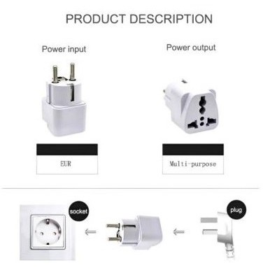 Over Steker Adaptor Kaki 3 ke 2 Travel Adapter Universal