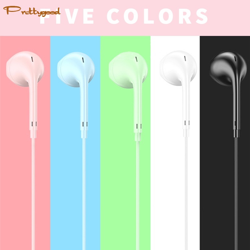 Headset Kabel Asli Macaron Warna Headphone Mic Earphone Berkualitas Baik 3.5mm HIFI Headset Over Ear 1.2mm Earphone -PD