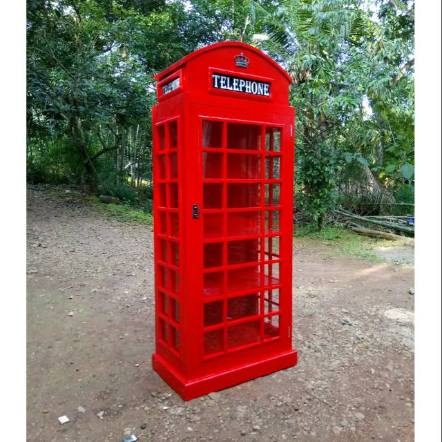 Lemari Kaca Hias Lemari Pajangan Telephone Almari Kaca Telepon
