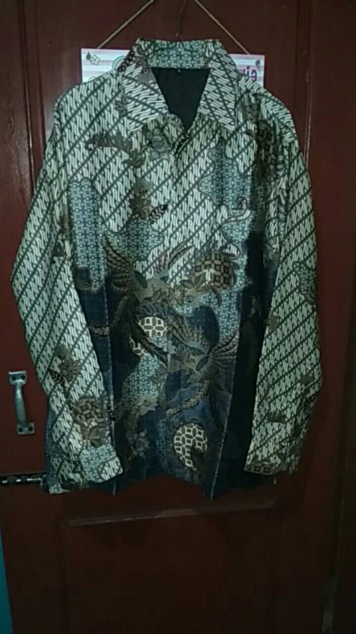 Kemeja Batik Pria Semi Sutra Lengan Panjang 100% Tidak Luntur Pake Furing Istimewa