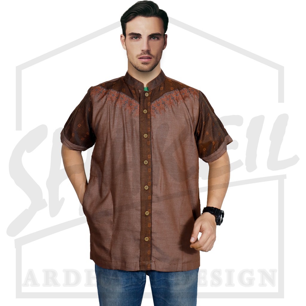 Baju Koko Pendek Bordir Shakeil