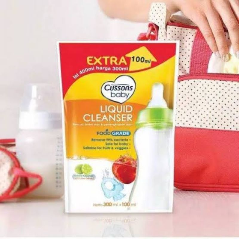 Cussons Liquid Cleanser 300ml Extra 100ml - Cusson Sabun Cuci Botol Bayi 300ml + 100ml - Cussons Liquid