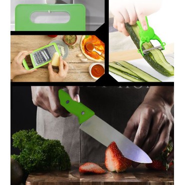 [TERMURAH] Set Talenan Dapur Lengkap Dengan Pisau Dan Peeler 5in1