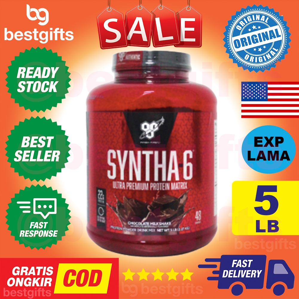 BSN FINISH FIRST SYNTHA 6 ASUPAN PROTEIN HARIAN MENAMBAH MASSA OTOT FITNESS PEMULIHAN SETELAH FITNES 5 LB