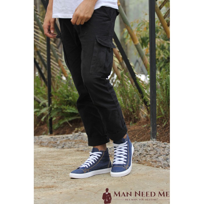 Sepatu Pria Denim| Sepatu Sneakers / Boots