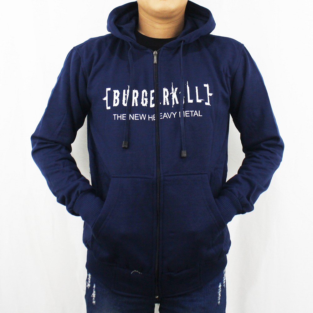 JAKET BURGERKILL HEAVY METAL M L XL XXL 01 - JAKET MUSIK METAL BURGERKILL - HOODIE MUSIK NAVY