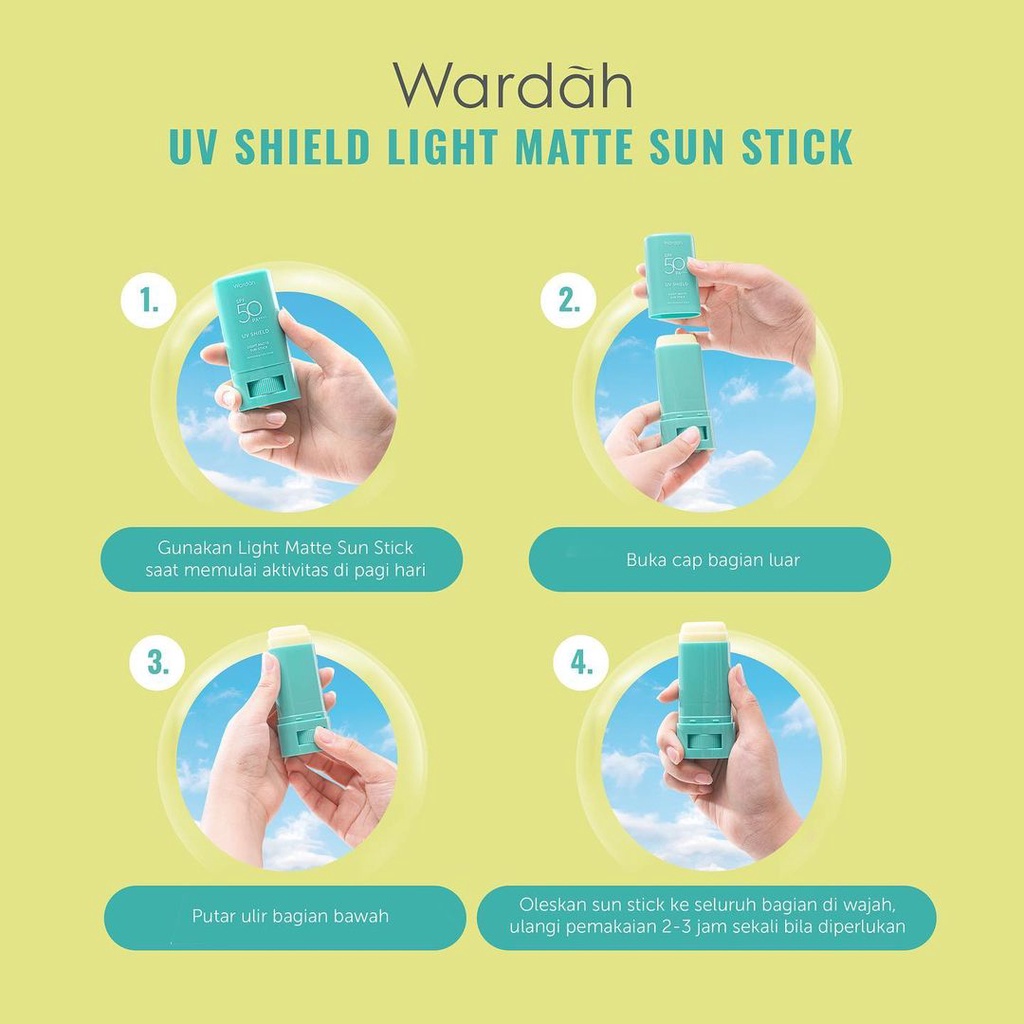 WARDAH UV Shield Sunscreen Light Matte Sun Stick SPF 50 PA++++