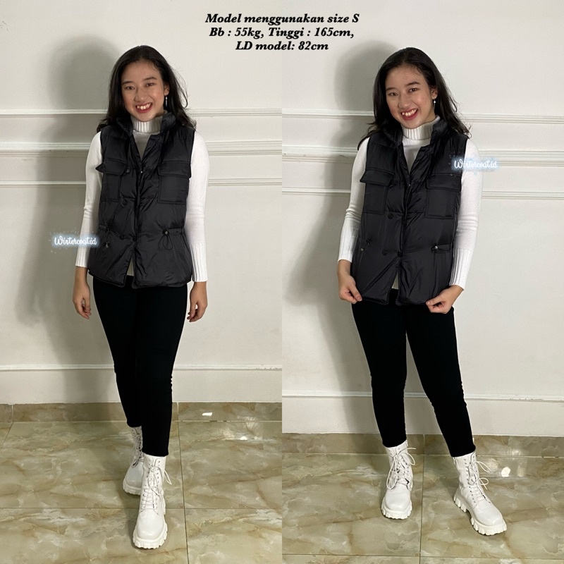 Vest winter padding down jacket rompi wanita musim dingin import hangat bulu angsa fashionable nagita nagitta