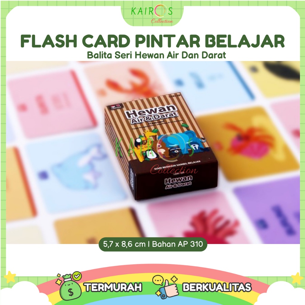 Flashcard Kartu Pintar Belajar Balita Seri Hewan Air dan Darat