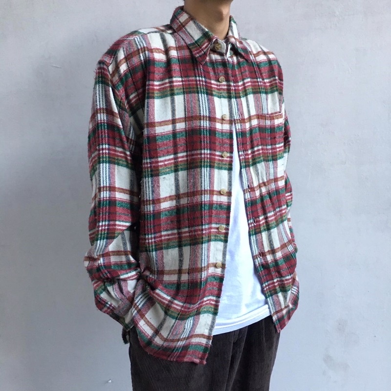 Outer wool flanel motif vintage