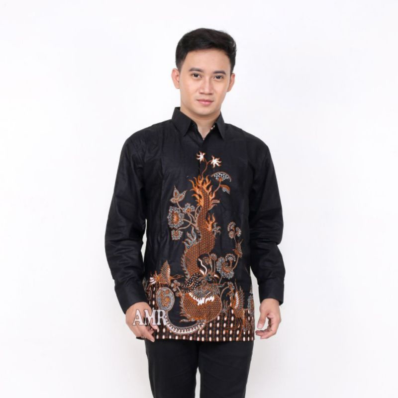 Batik Couple Keluarga NAGA SAKTI Sania Ruffle Ori Batik Couple BBC-Kemeja Panjang