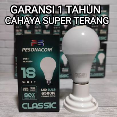 PESONACOM BOHLAM LED 7 Watt 9 Watt 12 Watt 15 Watt 18 Watt 23 Watt SNI Lampu Bohlam Led 7 W 9W 12 W 15 W 18 W 23 W 7w 9w 12w 18w 23w Classic Garansi