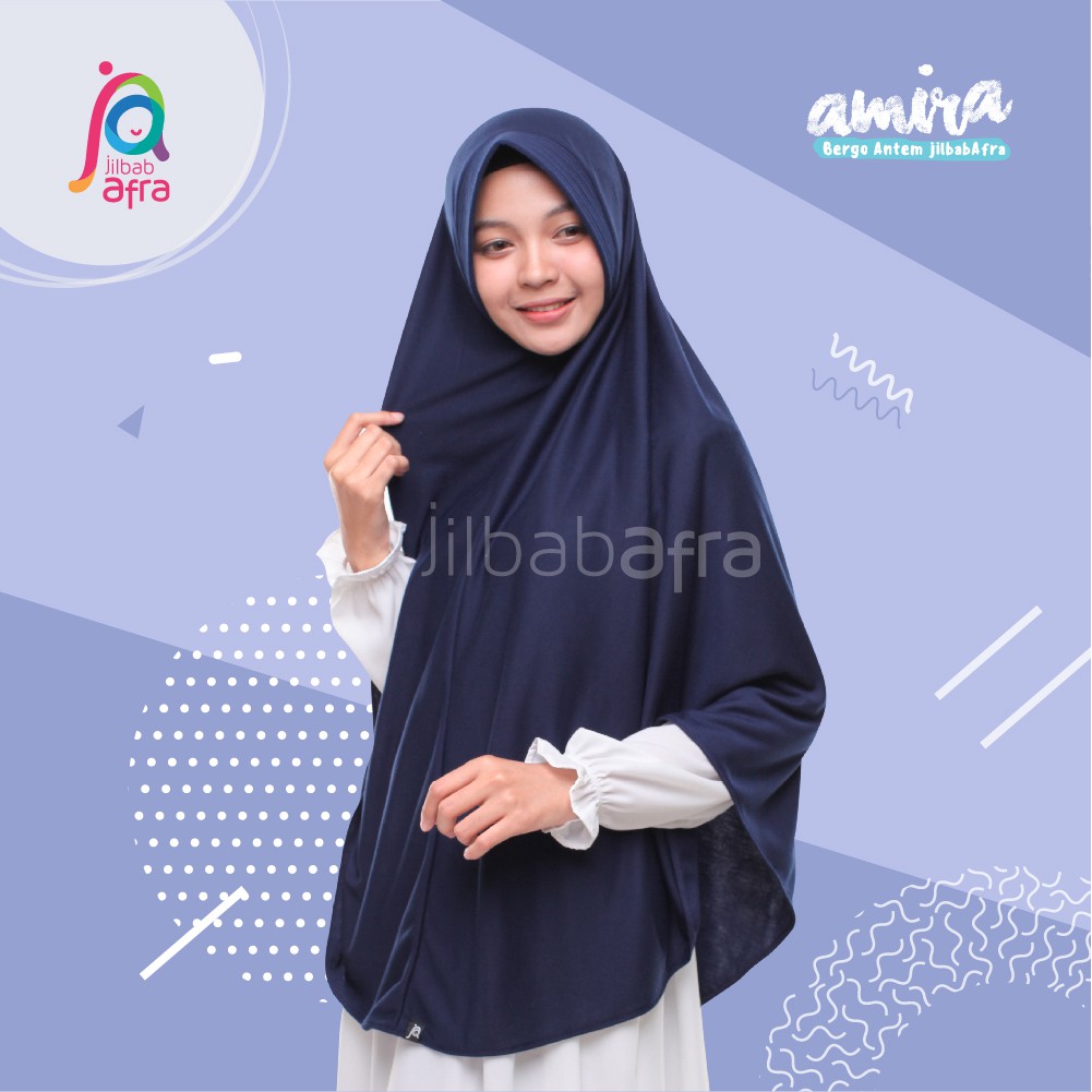 Jilbab Amira Size Jumbo - Bergo Pet Antem - Jilbab Afra - Hijab Instan Bahan Kaos, Adem &amp; Nyaman