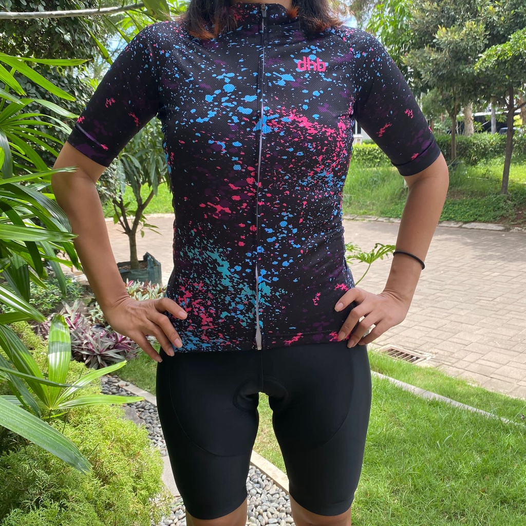 Jersey Sepeda Set Roadbike Wanita Import High Quality / Setelan Baju Jersey Sepeda + Celana Bib Shor