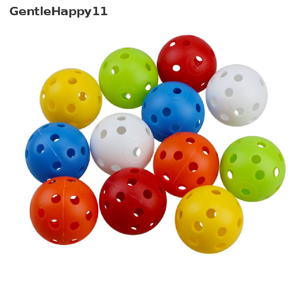 Gentlehappy 10Pcs Bola Golf Indoor Outdoor Whiffle Airflow Bola Latihan Golf