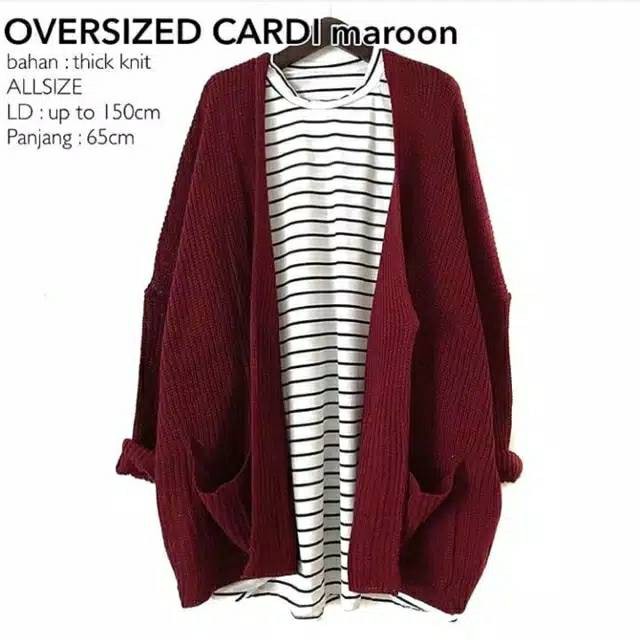 cardigan jumbo Long cardigan BELLE  XL by fashionhaura_21 TERLARIS l rajut ala-ala korea-2