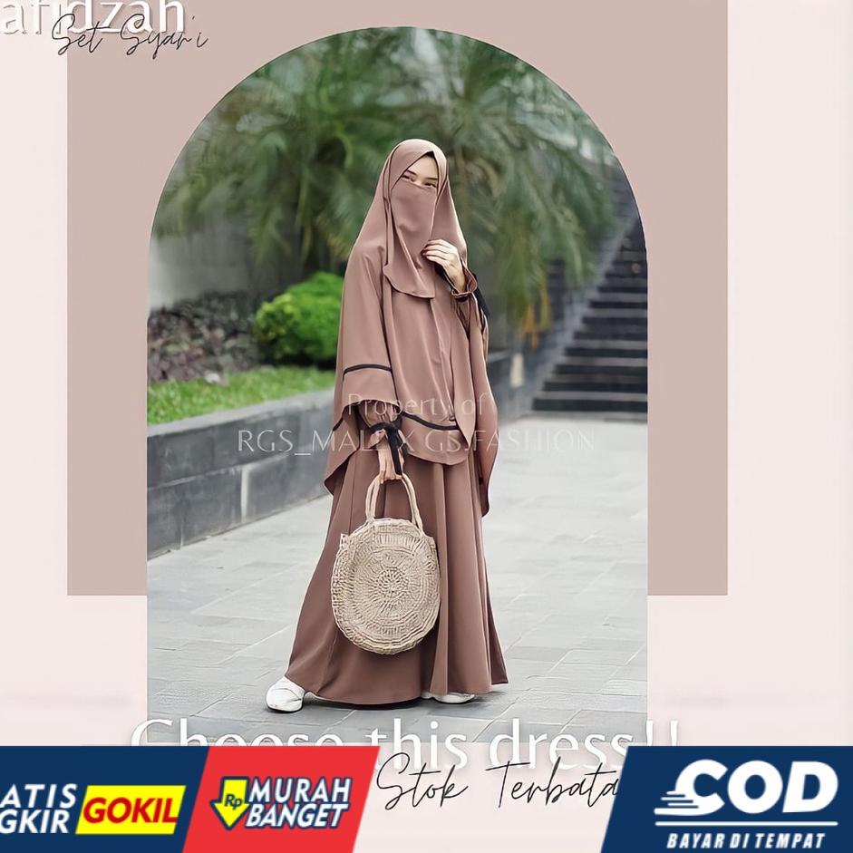 (FE)★ Gamis Brownie Gamis Cadar Hafidzah Set Syari Gamis Wanita Muslimah Terbaru IT Crepe❝Promo⭐.lag