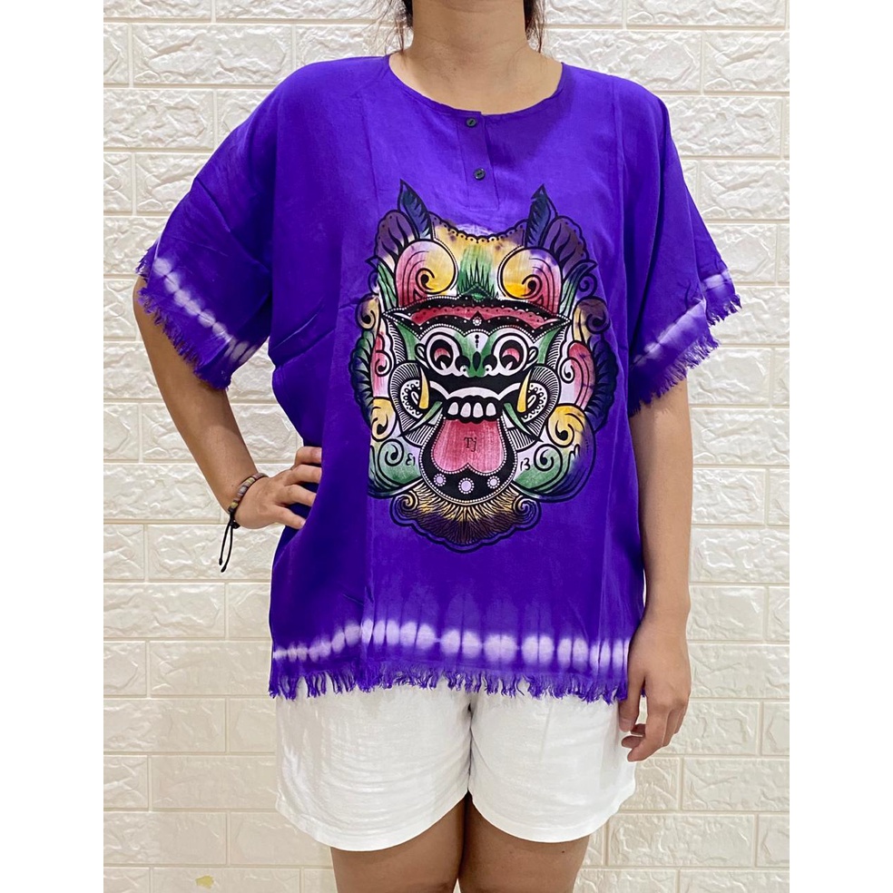 BAJU BALI BARONG WANITA DASAR WARNA POLOS MOTIF BARONG FIT TO XL